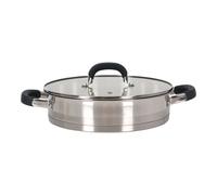 QUTTIN - Cacerola Baja para Inducción 24cm/0.8mm/2.2L, Colección Heleom - Acero Inoxidable, Alta Durabilidad - Compatible con Todas las Cocinas | Amystyle