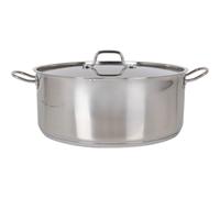 Quttin - Cacerola con Tapa de Acero Inoxidable 34cm Apta para Inducción - Colección Hotel - Alta Durabilidad y Resistencia - Diseño Ergonómico - Compatible con Todas las Cocinas