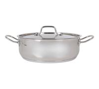 QUTTIN - Cacerola de acero con tapa, 26 cm - Alta durabilidad, apta para inducción, diseño ergonómico, colección Hotel | Amystyle