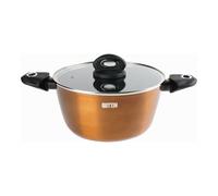 QUTTIN - Cacerola Foodie 24CM con Tapa de Aluminio Forjado (Apta para Todo Tipo de Cocinas) - Resistente, Antiadherente y Ergonómica | Amystyle