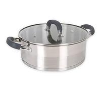 Quttin - Cacerola Profesional Induccion, Cocina Horno Acero Inoxidable Antiadherente. Cazuela Grande Con Tapa. Apta Para Todo Tipo de Cocinas. Inducción, Gas, Vitro. Cacerola 28 cm. Modelo Heleom