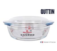 Quttin Cacerola Vidrio Redonda con Tapa 2.2L + 0.8L 26.5x23x11 cm (3 Unidades)