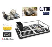 Quttin Escurreplatos de Aluminio con Bandeja