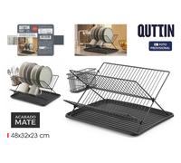 Quttin Escurreplatos de Metal con Bandeja Black