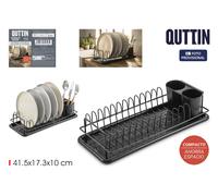 Quttin Escurreplatos Metal con Bandeja Black