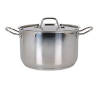 Quttin - Olla con Tapa de Acero Inoxidable Colección Hotel - 24cm, 0.8mm, 6.5L, Apta para Inducción y Todo Tipo de Cocinas - Alta Durabilidad y Resistencia al Calor - Diseño Ergonómico