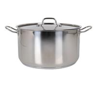 QUTTIN - Olla Hotel de Acero 30cm, 12L con Tapa Apta Inducción - Alta Durabilidad y Resistencia - Compatible con Todo Tipo de Cocinas | Amystyle