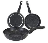 Quttin Sarten Antiadherente Aluminio con Revestimiento Resistente. Cacerola de Aluminio Forjado con Tapa de Cristal. Aptas para todo tipo de Cocinas. Modelo Select Negro Diametro 20 cm