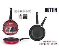 Quttin Set de 4 Sartenes de Aluminio de 20 cm y 24 cm