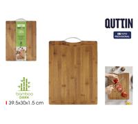 Quttin Tabla de Cortar Bambú Dark con Asa 39.5x30x1.5cm, Pack de 12 unidades