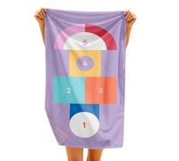 Quut Toalla de playa o piscina para niños con juego - Microfibra de secado ultra rápido, sin arena, compacta, ligera (cielo e infierno, M - 140 x 70 cm)