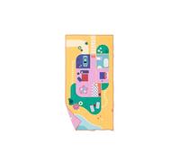 Quut - Toalla de playa/piscina para niños con juego - Microfibra, secado rápido, sin arena - Ligera y compacta (casa de muñecas, M - 140 x 70 cm)