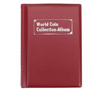 QuxetlRyz Album Monedas Coin Collection 120 gram Coins Artificial PU Leather PVC Film(Red)