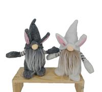 QUXVUIS Lindo Adorno de Conejo para muñeca, gnomo Festivo de Pascua, añade Patrones Coloridos a la decoración navideña. Muñeco de Pascua sin Rostro.