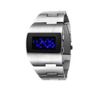 QUXVUIS Reloj de LED Regalos Modernos y fáciles de Combinar Reloj Digital LED Relojes aleación, Luz Azul Plateada