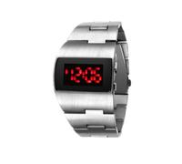 QUXVUIS Reloj de LED Regalos Modernos y fáciles de Combinar Reloj Digital LED Relojes aleación, Luz roja Plateada