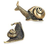 Quystetes 2 Piezas de DecoracióN Caracol para Estanque Al Aire Libre, Estatuilla Caracol de JardíN, Caracol de LatóN con Efecto, el Significado del Caracol Que Camina Lentamente