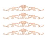 Quystetes 4 Piezas de Apliques de Madera Tallada CalcomaníA Tallada en Madera DecoracióN de Muebles Sin Pintar para la DecoracióN del Armario de la Puerta del Hogar