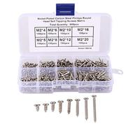 Quystetes 800 Pcs/Conjunto M2 Tornillo de Transmisión de Acero Al Carbono Cabeza de Pan Self Tornillos de Roscado Sujetador Surtido M2X4 / 5/6/8/10/12 / 16Mm / 20Mm