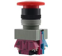 Quystetes AC 600V 10A Rojo Interruptor de boton pulsador de parada de emergencia de seta 22mm NO NC
