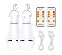 Quystetes Bombilla Recargable por USB, Bombilla de Emergencia con Respaldo de BateríA para de EnergíA en el Hogar, Bombilla LED Colgante, 2 Piezas