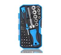 Quystetes Juego de Fundas de Puntas de Destornillador de Trinquete de 44 Piezas las Herramientas de Mantenimiento PortáTiles Son Adecuadas para Familias, Garajes y Bicicletas.