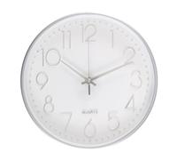 Quystetes Reloj de Pared de Plata Premium DecoracióN de Pared Reloj de Pared Silencioso Moderno para Cocina Oficina Casa (25 Cm, Plata)