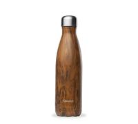 Qwetch - Botella Isotérmica Originals 500ml Acero Inoxidable Wood - 24h Frío / 12h Caliente - Hermética, Sin BPA y Reutilizable - Para deporte, oficina, senderismo y viajes