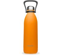Qwetch - Botella Térmica Grande Inox 2L Naranja Titan - 48h Frío y 16h Caliente - Hermética & Sin BPA - Cantimplora de Acero Inoxidable con Asa - Termo para Camping, Picnic, Familia