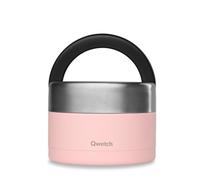 QWETCH - Fiambrera Isotérmica Inox con Asa - Acero Inoxidable 650ml Pastel Rosa- Caja Almuerzo 5h Caliente y 7h Fría - Hermética, Sin BPA y Reutilizable - Lunch Box para Oficina, Picnic, Senderismo