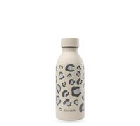 Qwetch ICON - Botella isotérmica de 500 ml de leopardo arena - Botella de diseño compacto y elegante de acero inoxidable reciclado, 24 horas frías y 12 horas cálidas, resistente al agua
