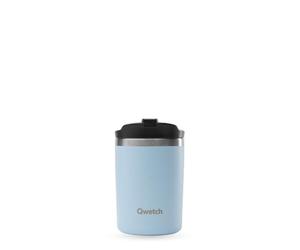 QWETCH - Taza Aislada de Viajes - Azul Pastel 240ml - Acero inoxidable Café & Té Termos - 6h Caliente y 12h Frío - Compacto e impermeable, Taza de Viaje
