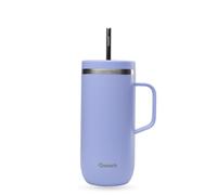 QWETCH - Taza fría de 600ml con asa y pajita - 24h helada y 12h fría - Glicina - Botella isotérmica de acero inoxidable, Taza térmica para café