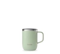 QWETCH - Taza Térmica de Acero Inoxidable Reciclado con Asa 350 ml Verde Lima - Taza Térmica para Café y Té - Mantiene 6h Caliente & 12h Frío - Tapa Deslizante Antiderrames & Compatible con Infusores