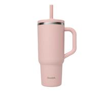 QWETCH Taza Térmica de Viaje Isotérmica 900ml Estanca con Pajita Plegable - Taza Térmica de Acero Inoxidable Reciclado con Asa - Mantiene 48h Helado / 12h Frío - Termo Térmico - Botella Compatible con