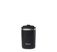 QWETCH -Travel Mug 240ml Negro - Termo Café & Té en Acero Inoxidable - 6h Caliente & 12h Frío - Sin BPA, Hermética, Taza Térmica de Viaje Compacto