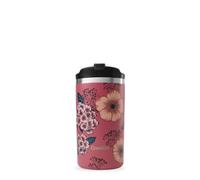 QWETCH -Travel Mug 350ml Anémonas - Termo Café & Té en Acero Inoxidable - 6h Caliente & 12h Frío - Sin BPA, Hermética, Taza Térmica de Viaje Compacto