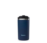 QWETCH -Travel Mug 350ml Azul Noche - Termo Café & Té en Acero Inoxidable - 6h Caliente & 12h Frío - Sin BPA, Hermética, Taza Térmica de Viaje Compacto