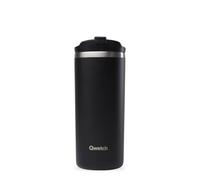 QWETCH -Travel Mug 470ml Negro - Termo Café & Té en Acero Inoxidable - 6h Caliente & 12h Frío - Sin BPA, Hermética, Taza Térmica de Viaje Compacto