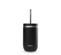 QWETCH - Vaso Térmico Cold Cup 470ml con Pajita Inox Negro - 24h Bebidas Heladas - Acero Inox Reciclado - Antisalpicaduras - Ideal para Café Frío, Bubble Tea y Agua Saborizada