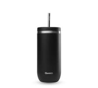 QWETCH - Vaso Térmico Cold Cup 600ml con Pajita Inox Negro - 24h Bebidas Heladas - Acero Inox Reciclado - Antisalpicaduras - Ideal para Café Frío, Bubble Tea y Agua Saborizada