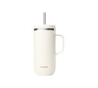 QWETCH - Vaso Térmico con Pajita y Asa 600 ml Arena - 24h Frío & 12h Fresco - Acero Inox Reciclado, Sin BPA - Taza Isotérmica Reutilizable para Café Helado, Té Frío y Agua Aromatizada
