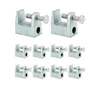 QWORK® 10 piezas soporte de abrazaderas para vigas, acero galvanizado, M12 (12 mm), para construcción de puentes, ingeniería de construcción