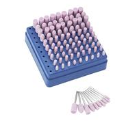 QWORK® 100piezas puntas de piedra abrasiva, cabezal de pulido, diámetro de vástago de 3MM, utilizado para pulir y pulir
