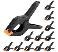 QWORK 12pzs Abrazadera de Resorte Plástico Resistente para Bricolaje, Carpintería, Estudios de Fotografía - 4.5 Pulgada 11.5cm