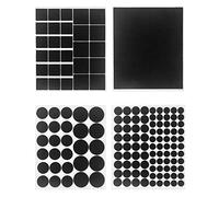 QWORK® 151 Piezas Fieltro Adhesivo, Almohadillas para Muebles, Protectores Patas Sillas, Autoadhesivas, 4 Mm De Grosor, Varios Tamaños, Negro