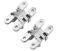 QWORK 2 Pack Bisagra Ocultada, Invisible Bisagra Para Puerta Plegable Muebles 95mm, Soporte De Carga: 40 kg