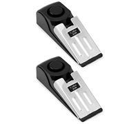 QWORK® 2 Piezas Tope Puerta con Alarma, 120db Alarma de Protección Antirrobo 3 Sensibilidad Ajustable para Casa, Hotel