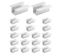 QWORK® 20 Piezas abrazadera intermedia para módulos solares fotovoltaicos, soporte placa solar de aluminio para altura de módulo de 25-40 mm, para el montaje de perfiles de aluminio de 20 mm