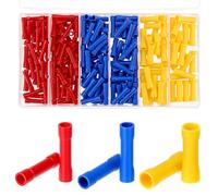 QWORK® 200 Piezas terminales eléctricos, conectores de crimpado, terminales de crimpado para cables, azul/rojo/amarillo,0.5 mm²-6 mm²